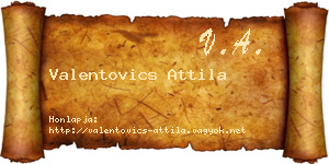 Valentovics Attila névjegykártya